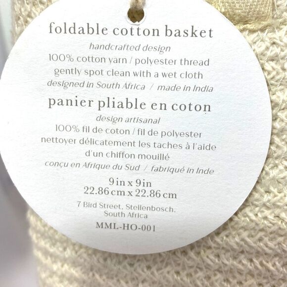 Mia Mélange Handcrafted Foldable Cotton Basket - Picture 12 of 14